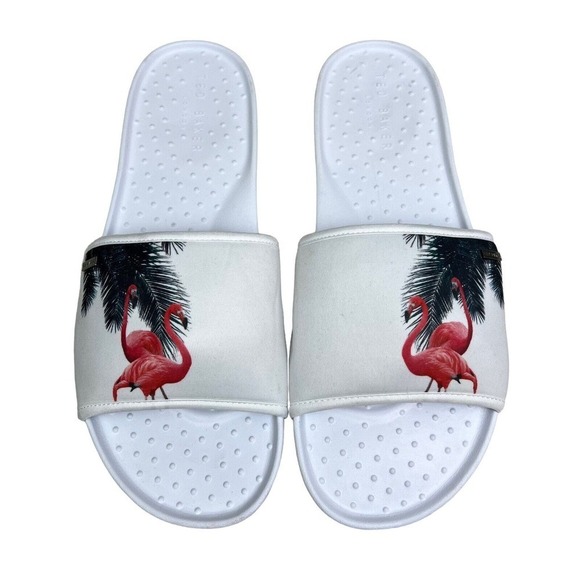 Ted Baker Slides Sandals Sauldi 2 Arch Support Flamingo Palm Tree Men Size US 13